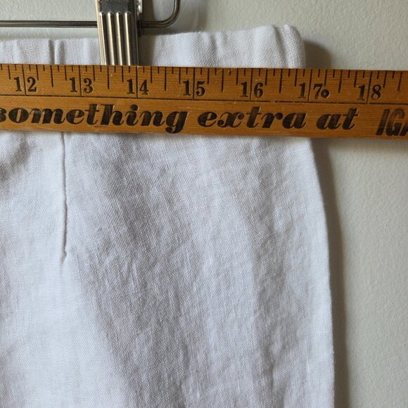 EUC LIKE NEW J JILL LOVE LINEN WHITE 100% LINEN MINIMALIST CROP WIDE LEG PANTS S - Picture 15 of 16